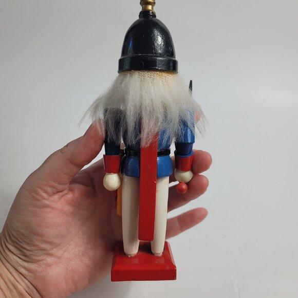 Vintage Santa's Workbench Nutcracker Baron Blue Uniform Black Hat with Star - Picture 10 of 13